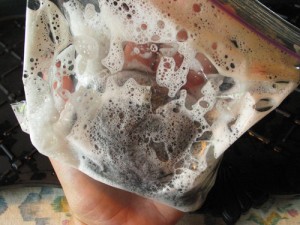 Now you can start to rub your soap. Go nuts! Great for kids to do too.
